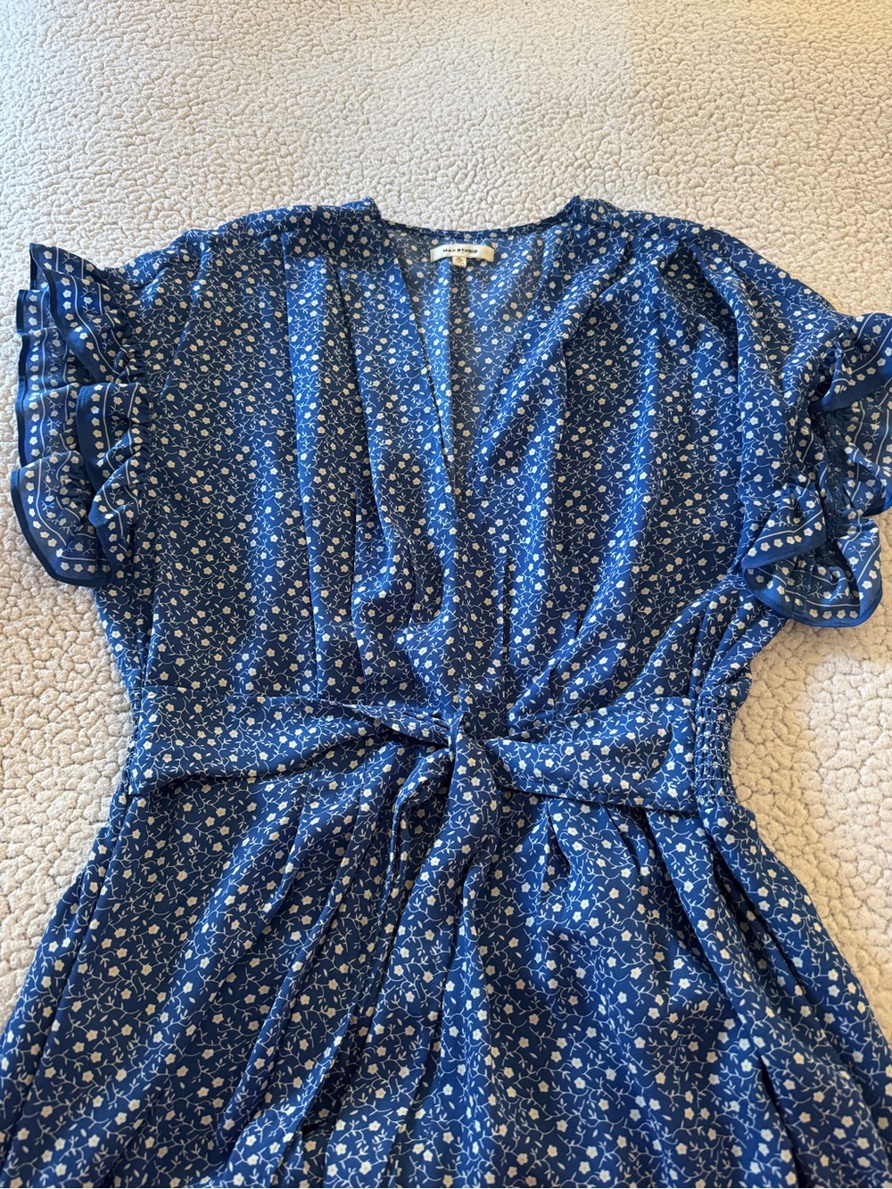 Max Studio Floral Belted Midi Dress Size XL - Picture 5 of 12